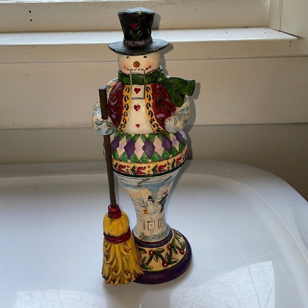 New in Box 2005 Jim Shore Snowman Nutcracker In Sweeps Winter Fun Figurine